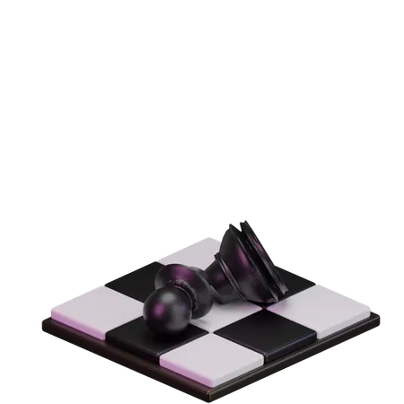 Broken Black pawn  3D Icon