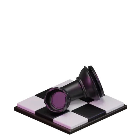 Broken Black Rook  3D Icon