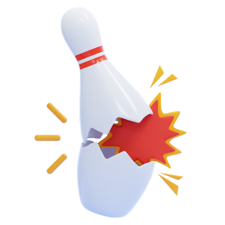 Broken Bowling Pin  3D Icon