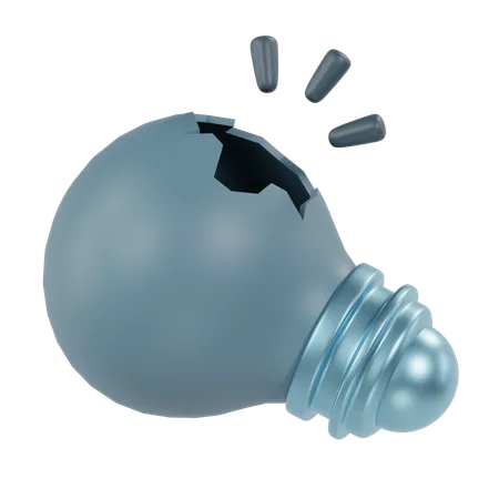 Broken Bulb  3D Icon