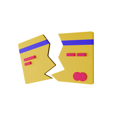 Broken Card  3D Icon