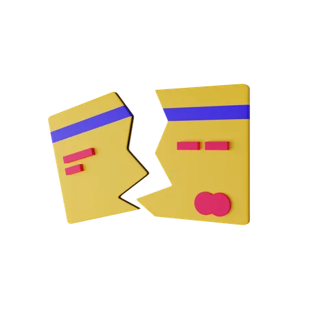 Broken Card 3 D Icon Contains PNG BLEND GLTF And OBJ Files 3D Icon
