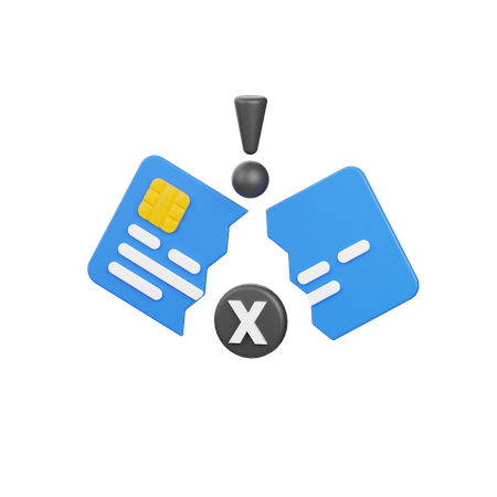 Broken Card  3D Icon