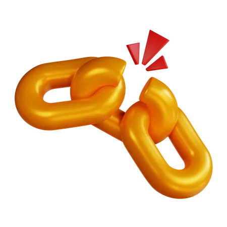 Broken chain  3D Icon