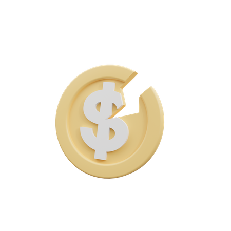 Broken Coin  3D Icon