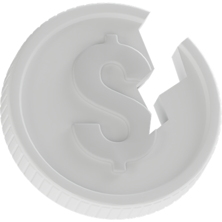 Broken Coin  3D Icon