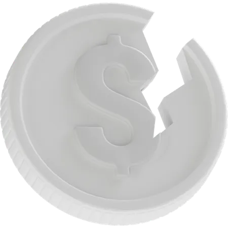 Broken Coin  3D Icon