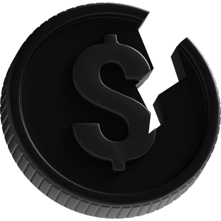 Broken Coin  3D Icon