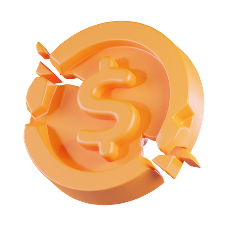 Broken Coin  3D Icon