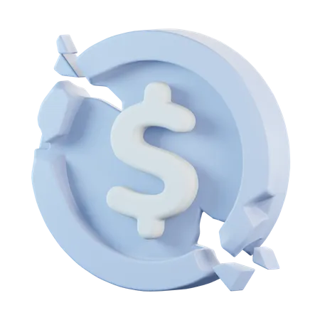 Broken Coin  3D Icon