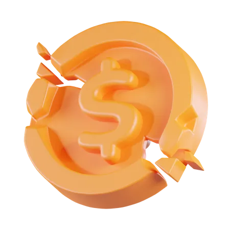 Broken Coin  3D Icon