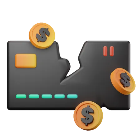 Broken Credit Card  3D Icon