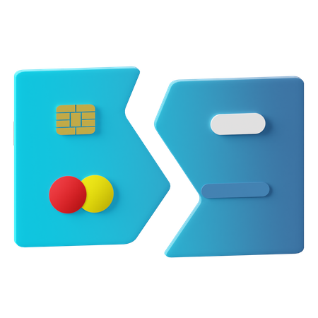 Broken Credit Card  3D Icon