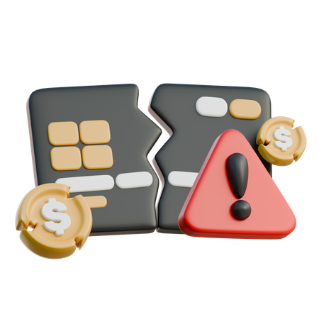 Broken Credit Card  3D Icon