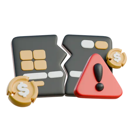 Broken Credit Card  3D Icon