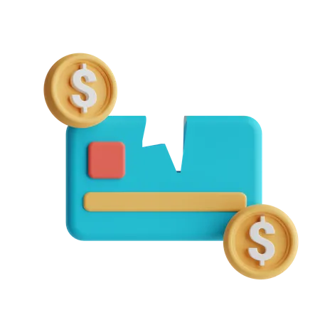 Broken Credit Card  3D Icon