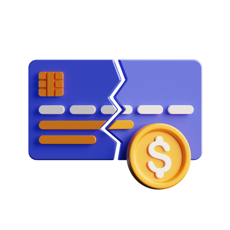 Broken Credit Card  3D Icon