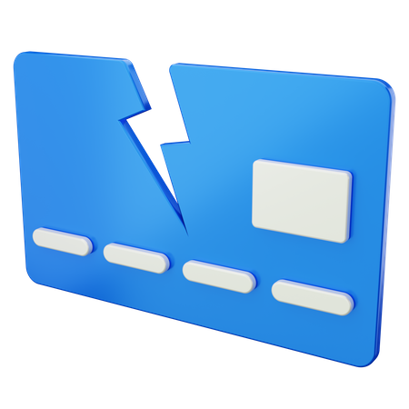 Broken Credit Card  3D Icon