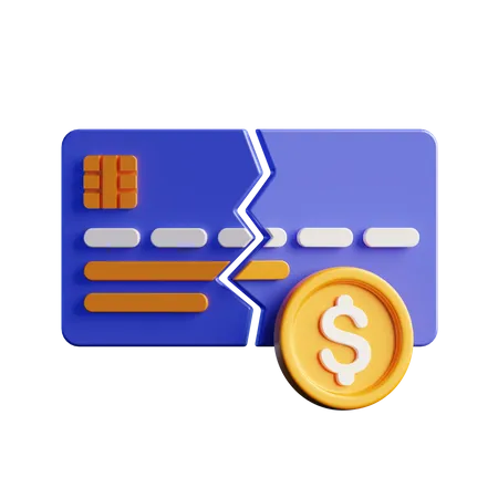 Broken Credit Card  3D Icon
