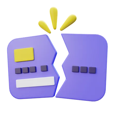 Broken Credit Card 3 D Icon 3D Icon