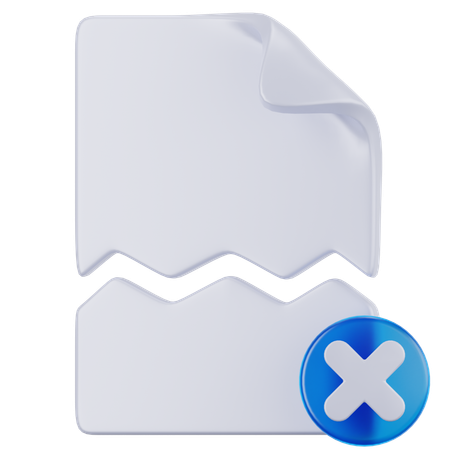 Broken Document  3D Icon