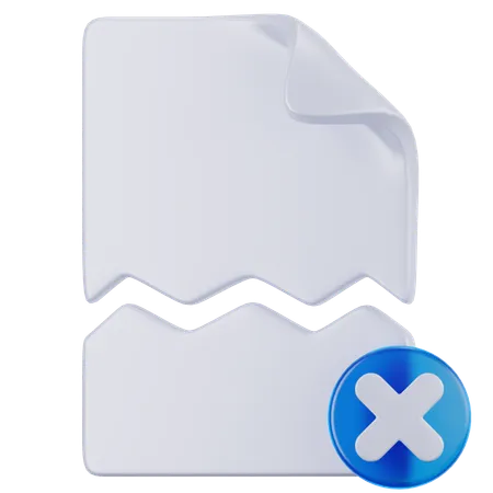 Broken Document  3D Icon