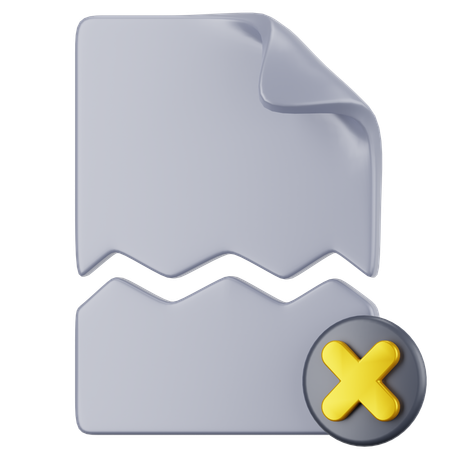 Broken Document  3D Icon