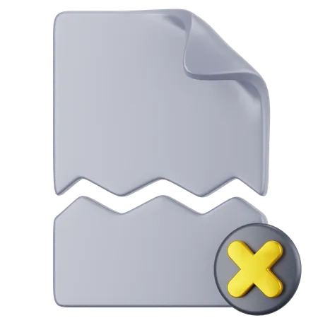 Broken Document  3D Icon