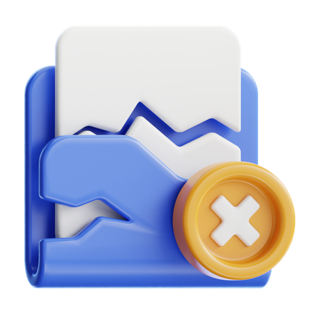 Broken document  3D Icon