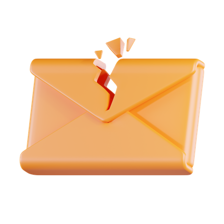 Broken Email  3D Icon