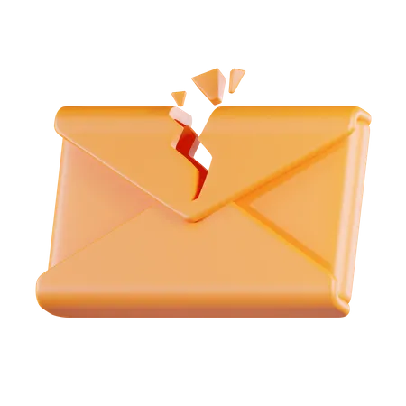 Broken Email  3D Icon