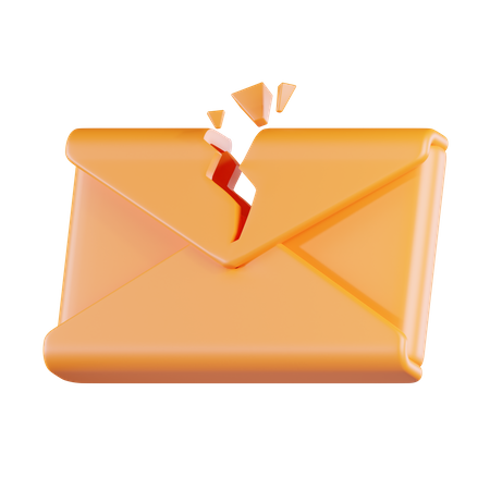 Broken Email  3D Icon