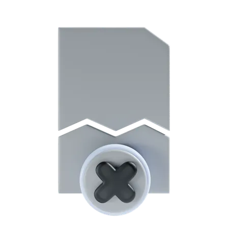 Broken File 3 D Icon 3D Icon