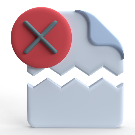 Broken File  3D Icon