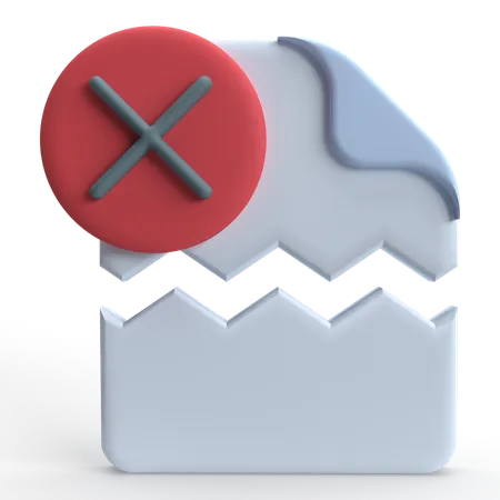 Broken File  3D Icon