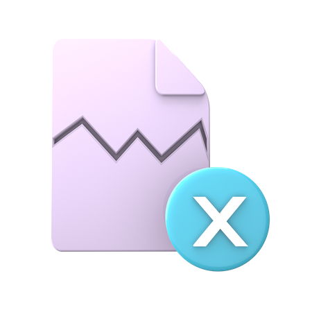 Broken File  3D Icon