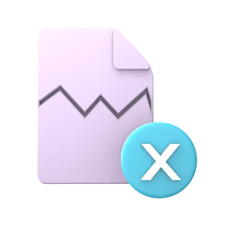 Broken File  3D Icon