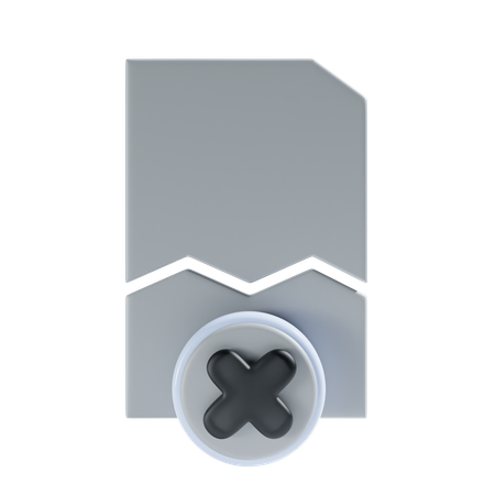 Broken File  3D Icon