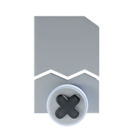 Broken File  3D Icon