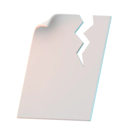 Broken File  3D Icon