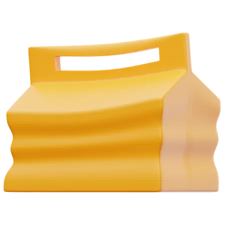 Broken Food Bag  3D Illustration