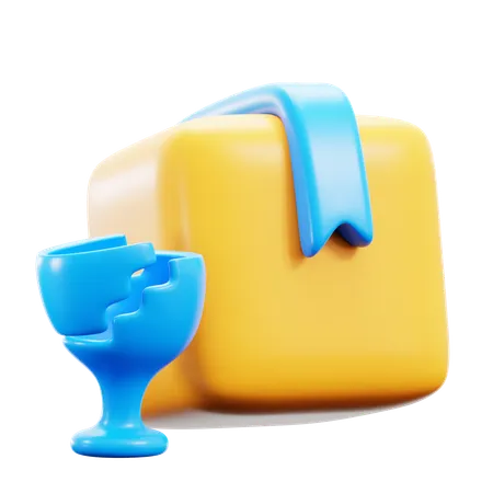 割れたガラス  3D Icon