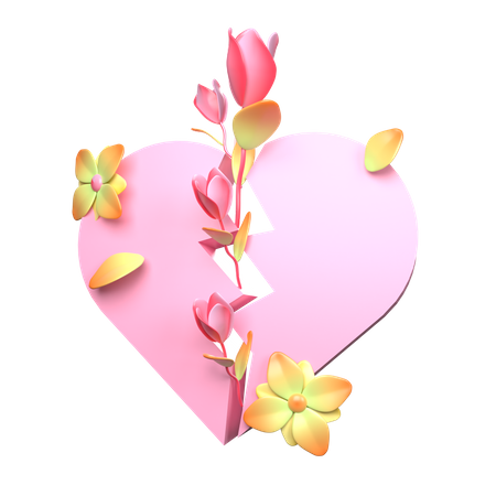 Broken Heart  3D Icon