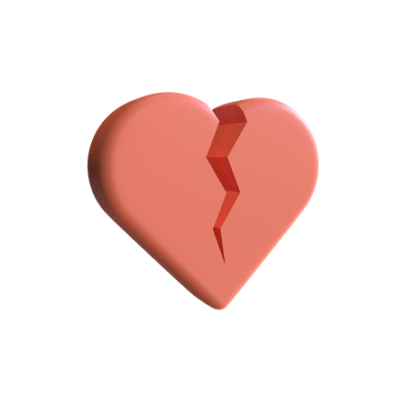Broken Heart 3D Illustration