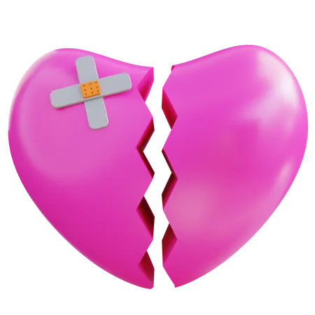 3 D Illustration Broken Heart 3D Icon