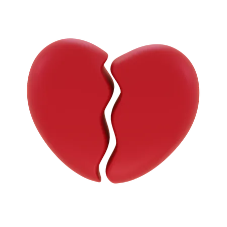 Broken Heart 3 D Illustration 3D Icon