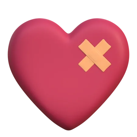 Heart Patch Icon Valentines Day 3 D Illustration 3D Icon