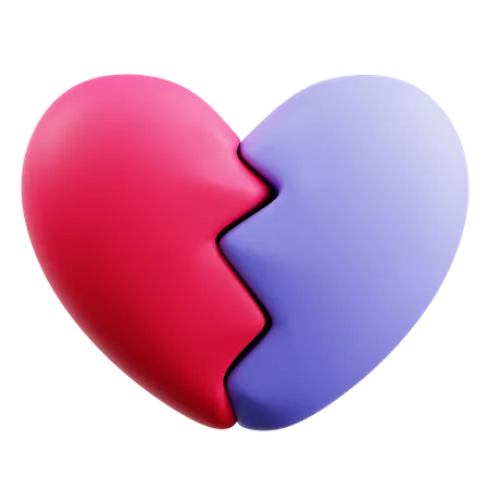 Broken Heart  3D Icon