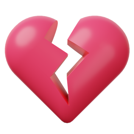 Broken Heart Stylized  3D Icon