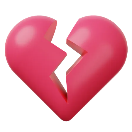 Broken Heart Stylized 3 D Illustration 3D Icon
